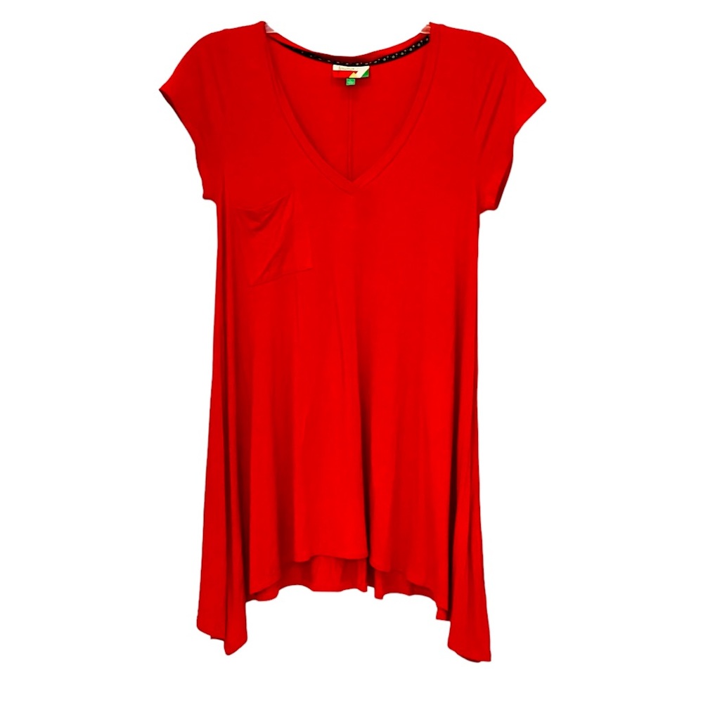Orange red  shark bite tunic top